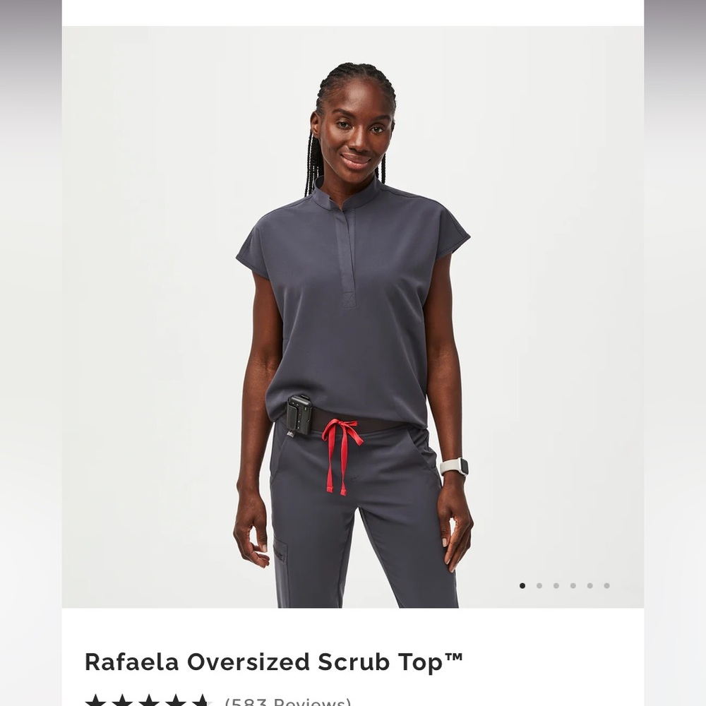 FIGS women's Charcoal Rafaela™ - Oversized Scrub Top - L* / Charcoal